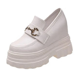 Spring New Leather Women's Shoes Hot Selling Women's Shoes 7cm Thick Bottom Slip-on Loafers for Women Luxury