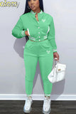 Pink Printed Baseball Coat Pants Two Piece Sets Spring Fall Outfits Womens Track Suits Casual Fashion Streetwear