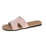 Breakj Boken Slippers Female H Drag Wear 2025 New High-End Sense French Flat-Bottomed Beach Word Drag