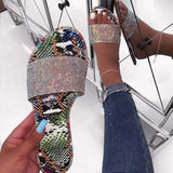 Shoes Crystal Slippers Summer Sandals For Women Fashion Candy Color Flip Flops Women Sandals Flat Slides Sandalia