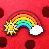 PVC Shoe Charms Accessories Love Rainbow Vest Shoes Buckle Decorations fit Croc JIBZ Kids X-mas Party Gifts