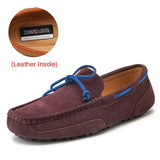 Genuine Leather Men Shoes Luxury Brand Casual Slip On Formal Loafers Men Moccasins Male Driving Shoes Warm