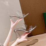 Breakj Summer Slippers Women's Summer To Wear The New Crystal Coarse And Exposed Cool Drag Transparent Temperament High-Tall One-Word
