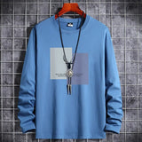 sleeve t-shirt men's Pure Cotton autumn and winter new fashion brand T-shirt bottom Shirt Large Men's T-shirt autumn