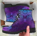 Boots Women's Autumn and Winter New2021British Fashion Women's Tooling Boots Skull and Flower Print High-top Boots