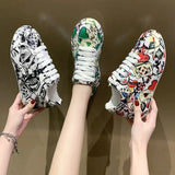 Breakj Old Dad Shoes Female Tide Summer And Autumn New Print Graffiti Large Size Casual Single Shoes