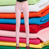 Top Quality Women Pencil Pants Slim Trousers Woman Jeans Solid Girls Sweet Candy Color Femme