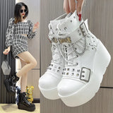 Breakj Cos Boots Punk Windy Bottom Martin Boots Belt Buckle Knight Short Boots Teling Stylish Short