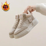 Breakj Plus Velvet High Top Small White Shoes Women 2024 Winter Korean Version Versatile Student Shoes Warm Casual Shoes