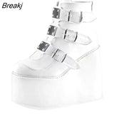 Women Ankle Boots Gothic Platform Punk Winter Martin Black High Heels Demonias Sexy Ladies Shoes Plus Size 41 42