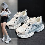Breakj Old Dad Shoes Women 2025 Autumn And Winter New Mesh Breathable Low-Help Shoes Korean Version Of High-Heeled Casual Sports