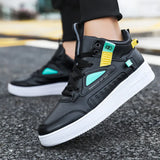 New Style Guochao Color High Upper Shoes Korean Version Fashion Small White Shoes Men's Muffin Youth Sports Shoes