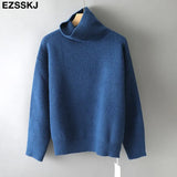Soft oversized Cashmere Sweaters Women 2021 puff sleeve Winter sweater Pullovers Loose Female Warm Basic sweater