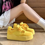 Breakj Selected Broadcast Room Hot Style Board Shoes Female Pure Color Super High Bread Shoes Breathable Comfortable College Wind Hot