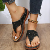 Breakj Foot Cool Slippers Female 2023 Summer New Large Size Hollow Diamond Thick Bottom Cool Slippers