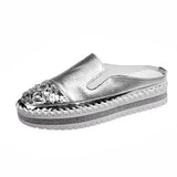 Womens Loafers Shoes Female Footwear Clogs Platform Casual Sneaker Crystal Round Toe Modis Slip-on Big Size Dress New Creepers