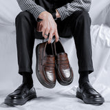 Breakj Dou Shoes Male Spring And Autumn British One Foot Pedal Casual Leather Shoes 2023 New Fashion Loafers Male