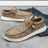 Summer New Men's Canvas Boat Shoes Outdoor Convertible Slip On Loafer Fashion Casual Flat Non-Slip Deck Shoes Big Size