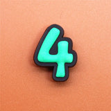 PVC Two Digital Fonts Shoe Charms Shoes Accessories Croc Shoe Buckle Decorations Shoe Ormaments fit JIBZ Party Kid's