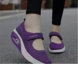 Breakj Large-Size Single-Shoe Women's 2023 New Air Cushion Low-Help Magic Sticker Light Mouth Single-Shoe Color Mesh Women's