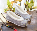 Breakj Shoes Hanfu Shoes Ancient Style Warped Head Shoe Shoe Embroidered Cloth Shoes Women's Singles Shoes Stage Dance