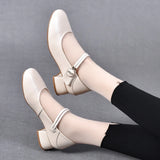Head Flat Shoes Women's Shoes 2023 Spring And Summer New Comfortable Low-Heeled Doll Shoes Velcro Round Buckle Shallow