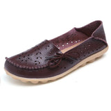 Ballet Flats Genuine Leather Shoes Woman Slip On Loafers Flats Soft Oxford Shoes Casual Sapato Feminino Plus Size