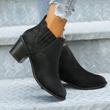 Breakj Pointed-Headed Coarse And Martin Boots 2025 New One-Legged Velvet Short