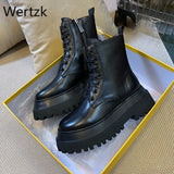 Boots Women's 2020 New winter Solid Color women shoes Thin Single women Boots Breathable Platform