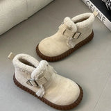 Breakj Travel Must Have Women's Shoes Cotton Shoes Women's Pure Color British Wind Warm Not Stuffy Feet Lovely Wind Comfortable New Snow