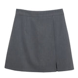 High-Waisted Open Forked-Butg Anti-Walking A-Word Short Skirt Woman 2023 Suit Fabric Thin A-Dress Skirt