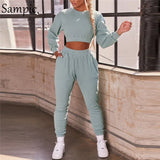 Casual Women Tracksuit Pants Set Long Sleeve Sweatshirt Tops And Sport Long Pants Suit Two Piece Set 2020 Winter