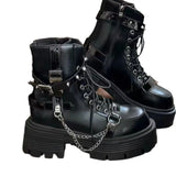 Breakj Design Rivet Round Head Thick Bottom Martin Boots 2025 New Locomotive Wind Small Man To Increase Fashion