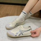 Celebrity Agan Shoes Women's 2024 New Summer Flat-Bottomed Leisure Sports Comfortable Lightweight White