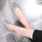 2021 New Summer Fashion Pumps Cut-outs Women Crystal Casual Ladies Shoes High Heels Tenis Feminino Genuine