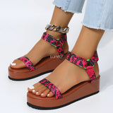 New Summer Comfortable Non-Slip Platform Wedges Open Toed Wedges Roman Women's Sandals Shoes Buckle Strap Sandalias De