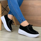 Sneakers Women 2020 New Solid Color Thick Bottom Lace Up Walking Women's Shoes Female Breathable Non Slip Platform