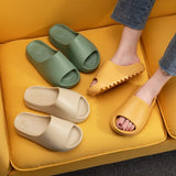 Men and Women Slippers Non-slip Beach Slides Bathroom Eva Shoes Thicken Solid Color Home Indoor Shoes Shower
