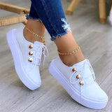 For Women 2022 Autumn Woman Flats Vulcanize Shoes Solid Ladies Bordered Sneakers Casual Female Flat Footwear Plus Size