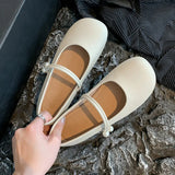 Breakj New Shallow Flat Single Shoes Korean Version Round Head British Soft Bean Shoes Casual Students Women's
