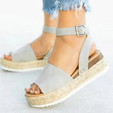 Women Sandals Soft Leather Wedges Shoes Women Espadrilles Platform Sandals Female 4cm High Heels Sandals Summer Chaussures