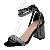 2023 New High Heel Fashion Sandals 43 Plus Size Rhinestone Simple Buckle Casual Ladies