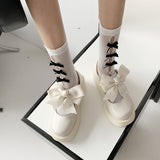 2024, The New Spring And Summer Mary Jane Shoes Loose Cake Bottom Bow Students JK All Kinds Of Sweet