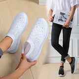 Breakj New Large-Size Women's Shoes One Foot Pedal Drill Flying Mesh Breathable Light Women's Casual Single