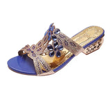 Female 2023 New Thick Heel Open Toe Women's Shoes Hollow Out Diamond Wear High Heel Cool