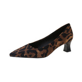 Breakj French Leopard-Print Cat Heel Single-Shoe Woman 2025 New Light High-Heeled High-Heeled High-Heeled Shoes