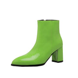Breakj Size Boots Pointed Thick Heel Women's Boots High Heel Ankle Boots