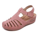Women's Sandals Summer Ladies Girls Leather Vintage Sandals Buckle Casual Sewing Women Shoes Solid Female Ladies Platform
