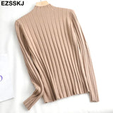 Slim soft Pure color turtleneck Sweater Pullover Women Casual Long Sleeve chic bottom Sweater Female Jumpers