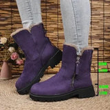 Breakj Boots Autumn And Winter New Large Size Side Zip Hair Anti-Slip Waterproof Plus Thick Low-Tight Cotton